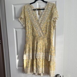 American Eagle Outfitters Yellow Floral Mini Dress